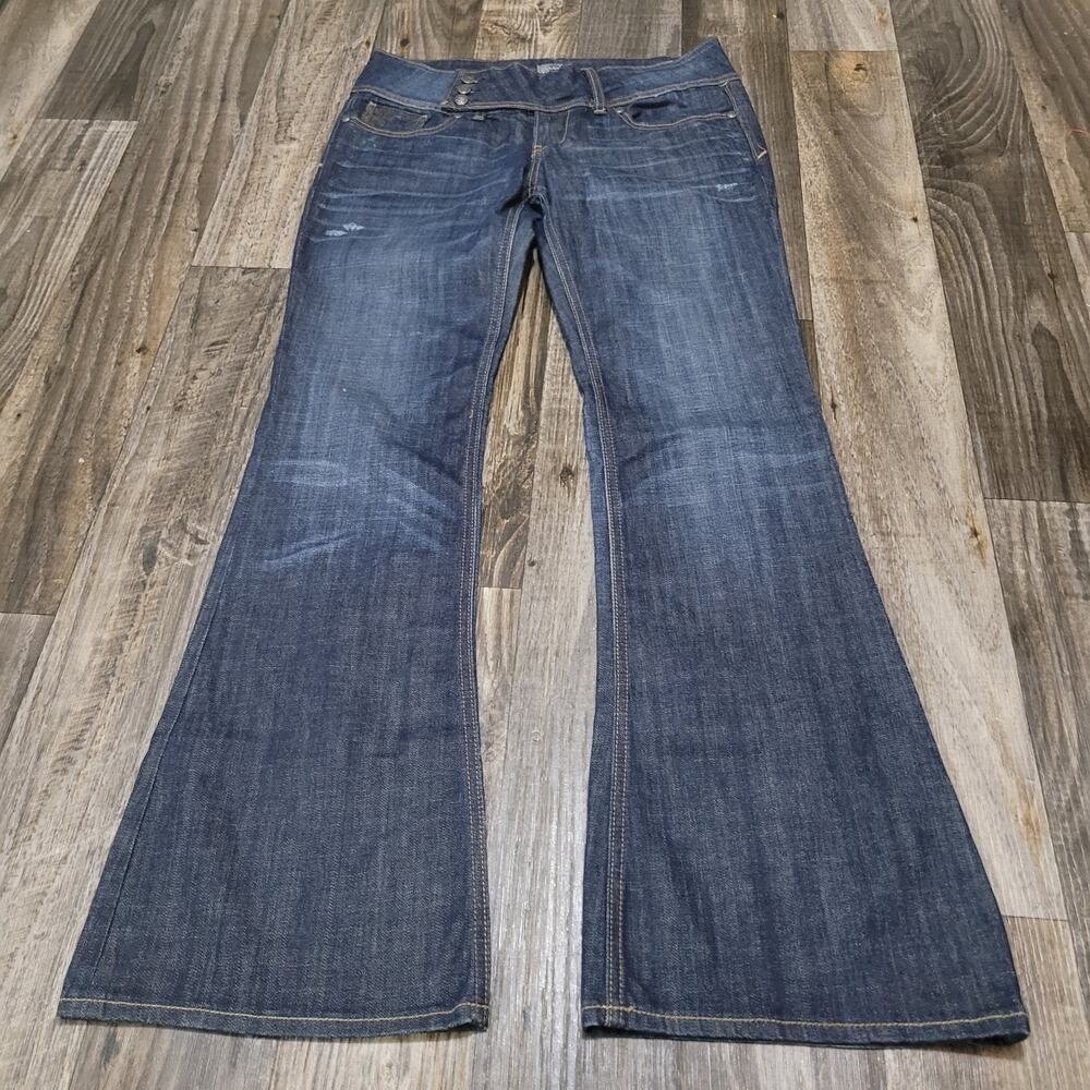 Rerock Express Jeans Womens Size 12 Regluar Blue Denim Boot Cut Flared
